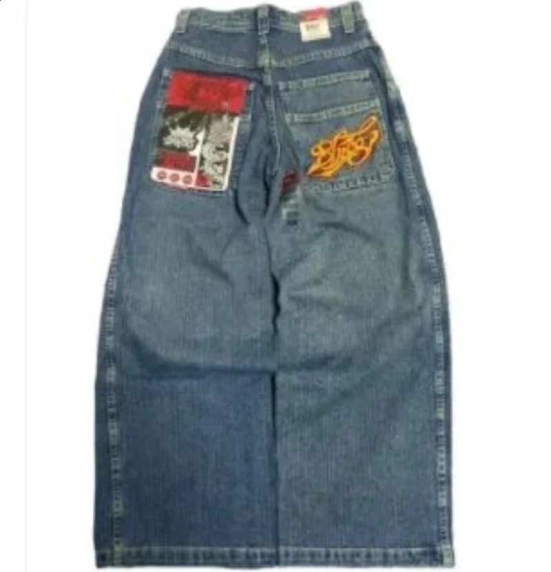 The latest JNCO Alien print jeans for summer 2024 American retro Harajuku loose casual black and green y2k JNCO jeans wide leg jeans240809