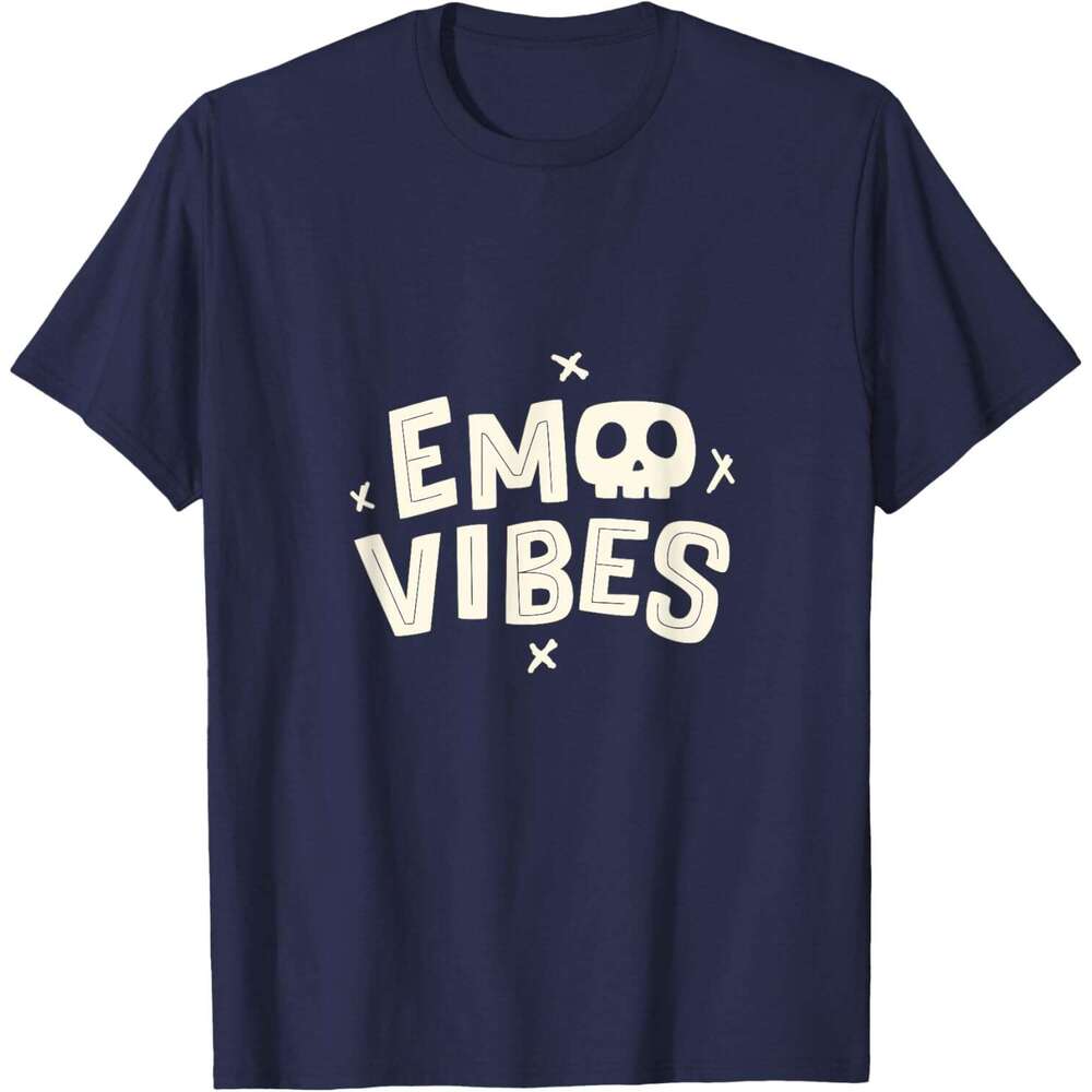 T shirt for Mens Emo Shirt Emo Vibes Alternative 2000 Emo Punk Skull Goth T-Shirt Shirts Tshirt Graphic Tee Casual Tops Clothes Short sleeve