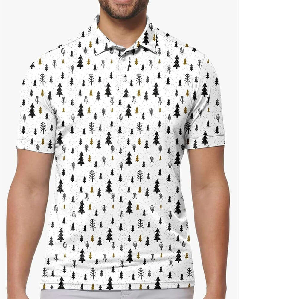 Fashion Mens Polo shirt Golf Shirt Moisture 3D Print Wicking Performance Shirts for Men Quick-Dry Polos shirts tshirt Casual tops summer clothes Short