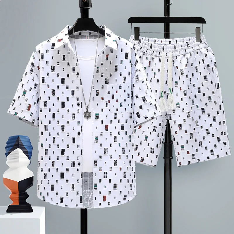 2024 Summer bet Pattern Sportswear Mens Casual Set Mens Shorts and Full Size Mens T-shirt M-4XL240809