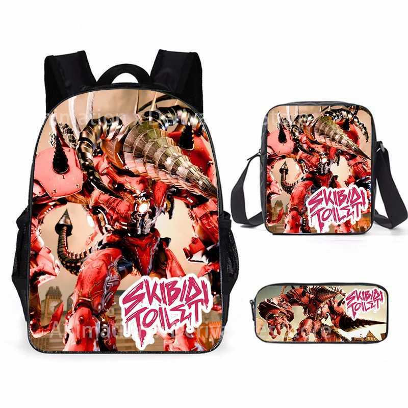 3pcs Skibidi Toilet Titan Drillman Schoolbag Set Titan Speakerman Print Student Backpack Casual Backpack For Boys And Kids Y240809