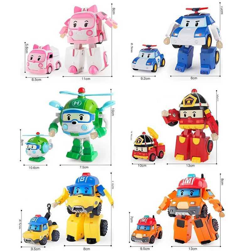 New Cartoon Robocar Poli Action Figures Transformation Anime Hand Deformation Car Model Airplane Gift Toys Robots For Children Y240809