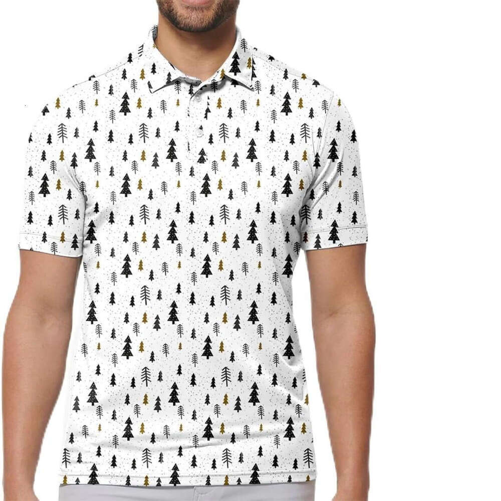 Fashion Mens Polo shirt Golf Shirt Moisture 3D Print Wicking Performance Shirts for Men Quick-Dry Polos shirts tshirt Casual tops summer clothes Short