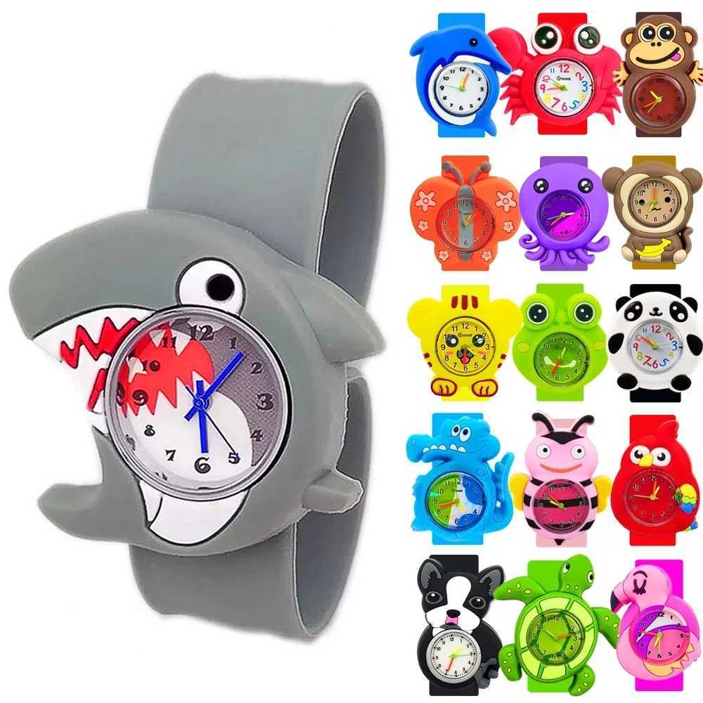 200 Style Animals Shark Unicorn Watch Kids Toys Children Quartz Watches Silicone Slap Belt Child Clock Baby Watch Christmas Gift Y240809