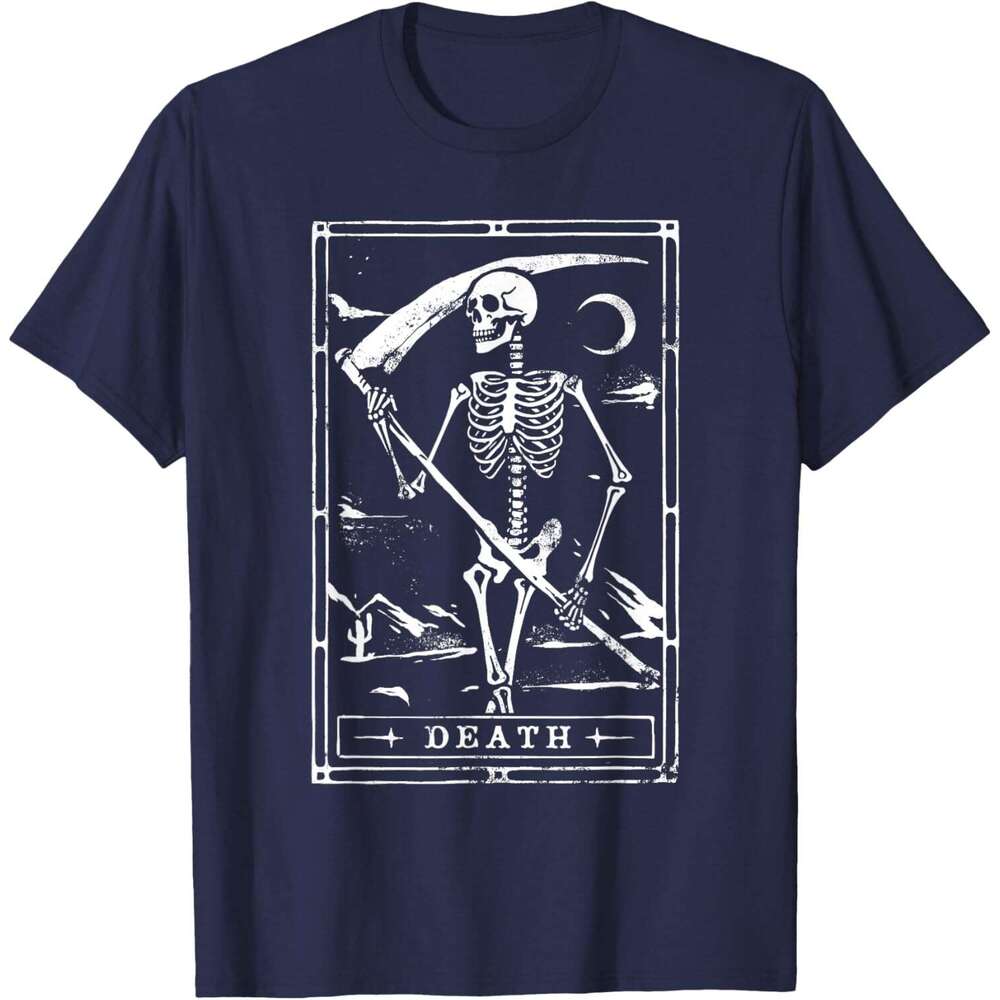 T shirt for Mens Death Tarot Card Shirt Goth Skeleton Grim Reaper Halloween T-Shirt Shirts Tshirt Graphic Tee Casual Tops Clothes Short sleeve 2025