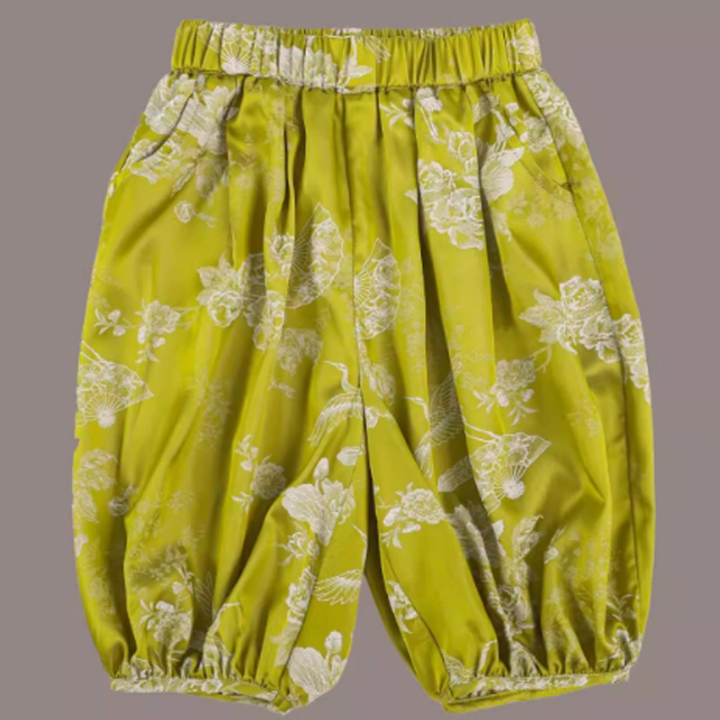 T-shirt new Chinese Hanbok Tang Suit Short Sleeve Top Boys Girls Two Piece Casual Suit