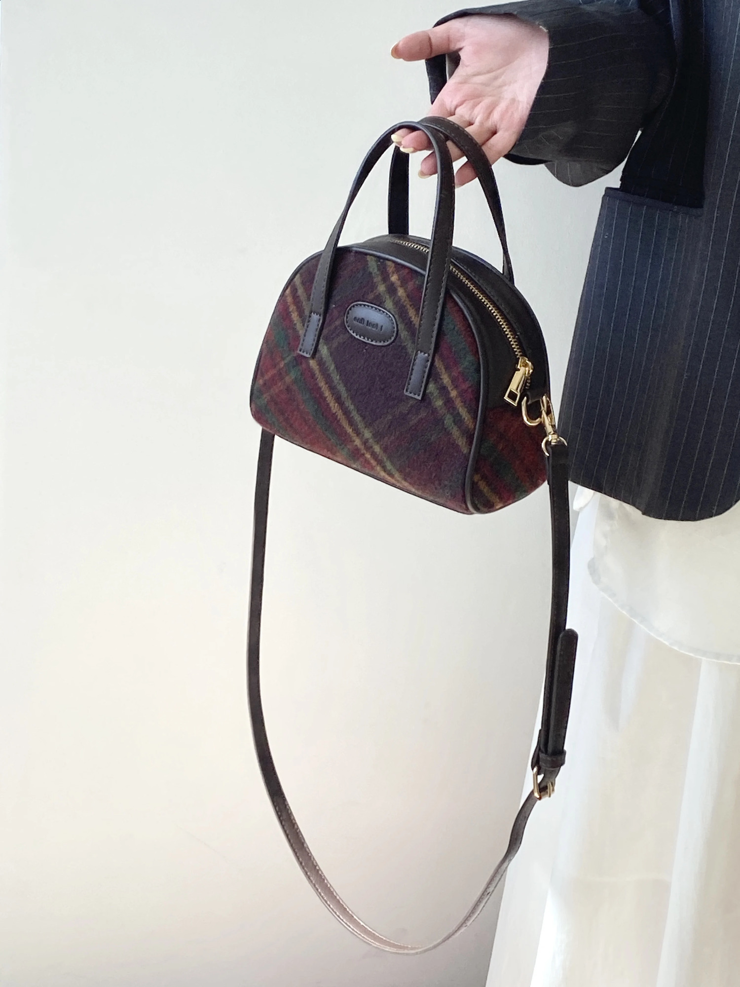 Retro Plaid Womens Shoulder Bags Casual College Girls Small Tote Handbags Simple Vintage Female Messenger Bag Purse Clutch 240810 62e0