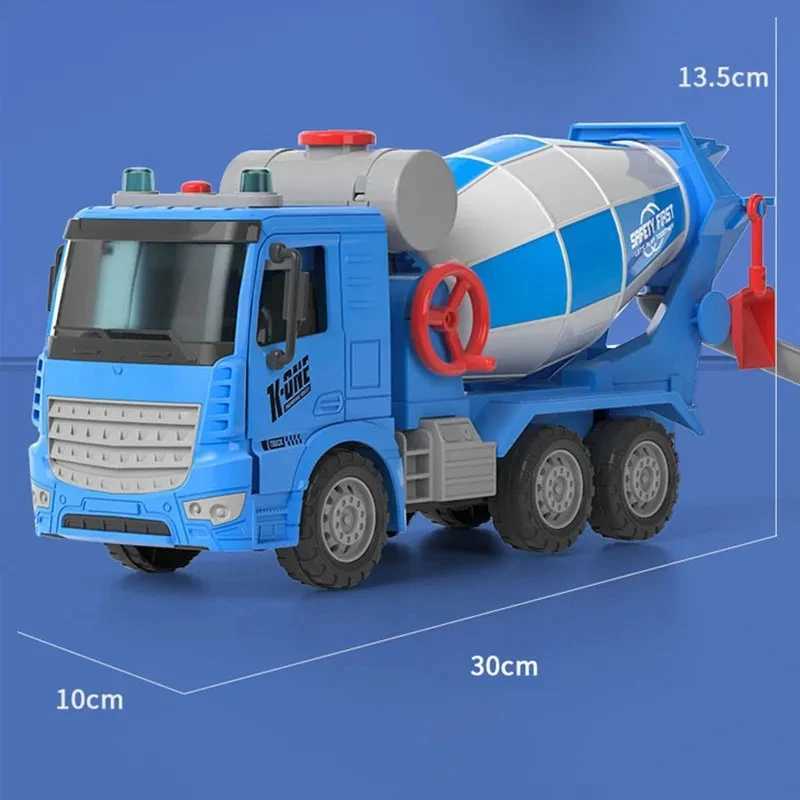 Large Simulation Engineering Mixer Truck Model Inertia Transporter Concrete Cement Truck Light Music Children Toys Gift Y240809