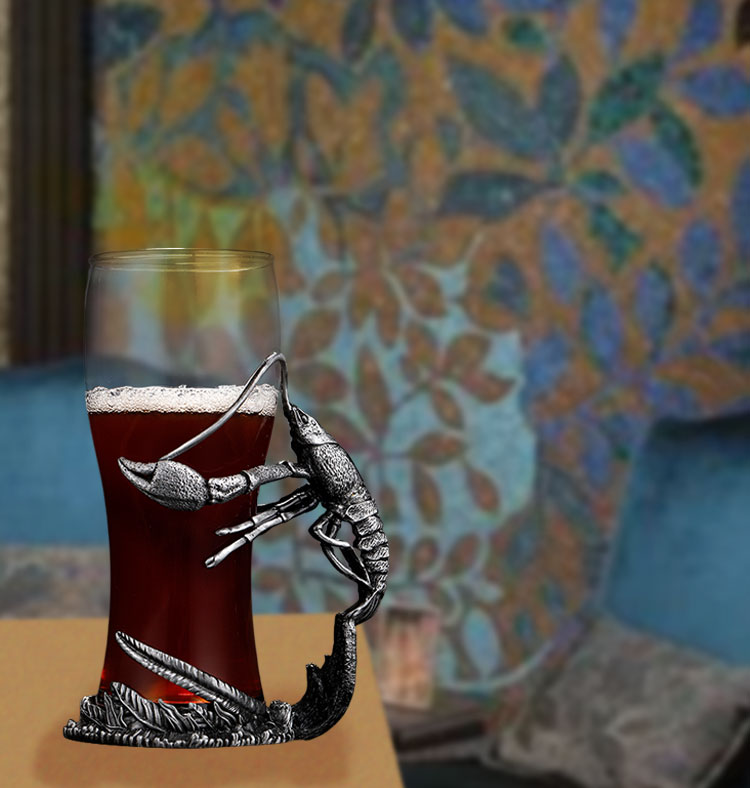 High-end creative personality Lobster glass beer high-end process brewing glass capacity