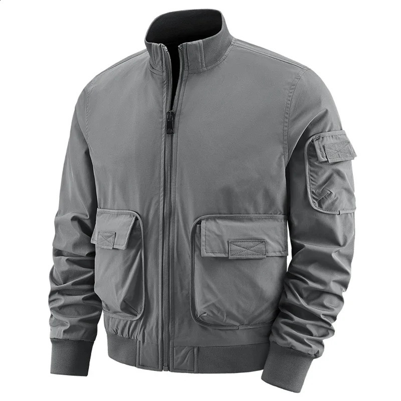 Autumn Winter Bomber Jacket Men Streetwear Golf Baseball Jackets Outerwears Multi-pocket Cargo Varisty Coats Men Clothing 240816