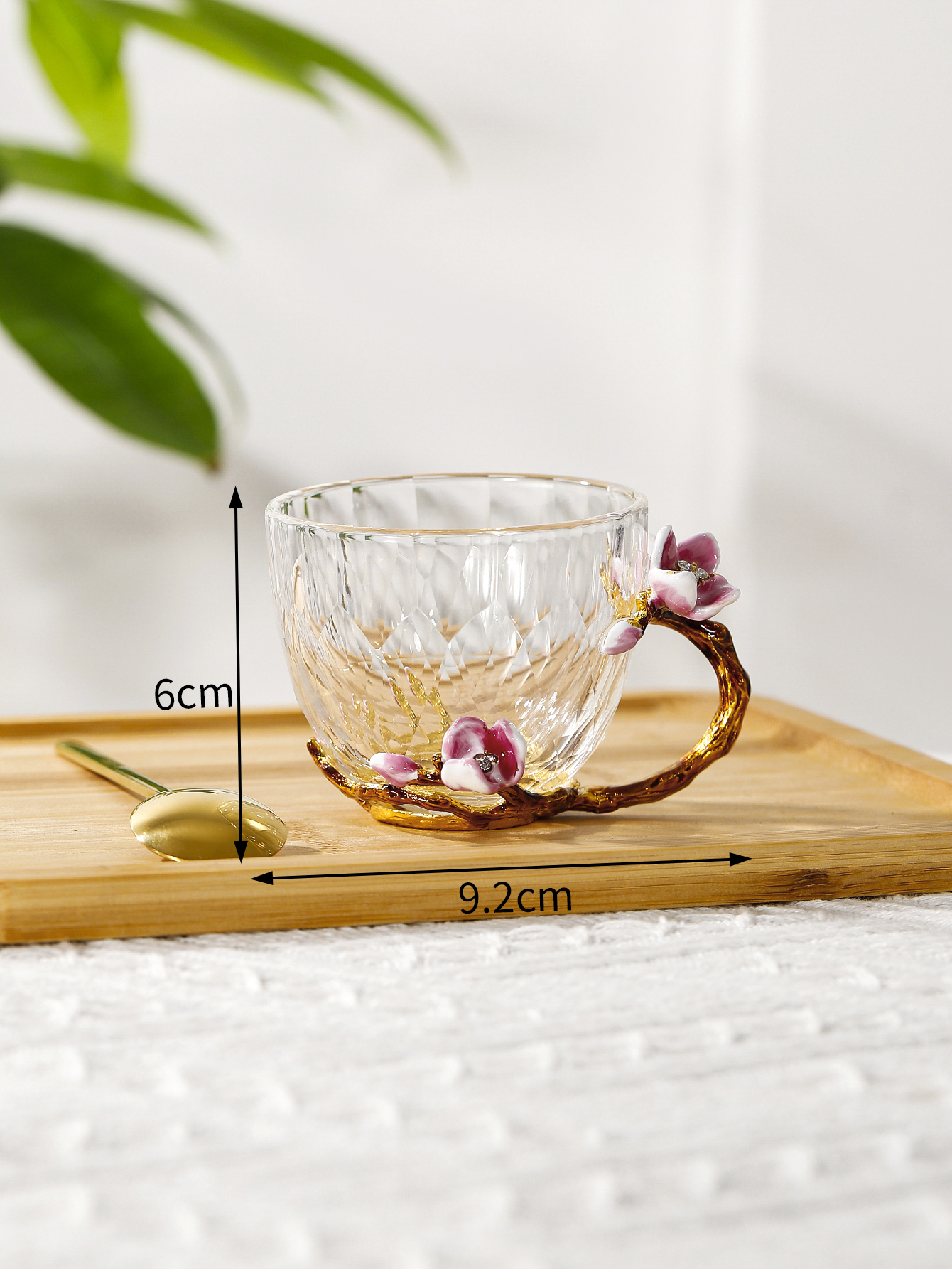 Round enamel color water cup high temperature resistant crystal glass light luxury transparent teacup