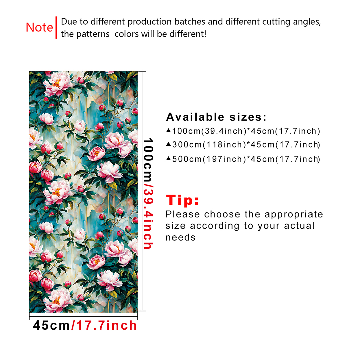 Cross border wallpaper green plants floral patterns vintage personality watercolor peony waterproof and moisture-proof home decoration