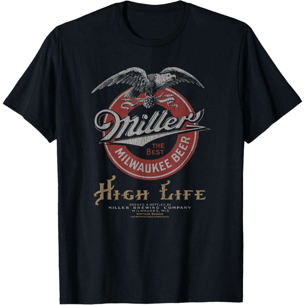 25ss Casual T shirt for Mens Classic Miller High Life Vintage Beer T-Shirt Shirts Tshirt Graphic Tee Tops Clothes Short sleeve Free shipping