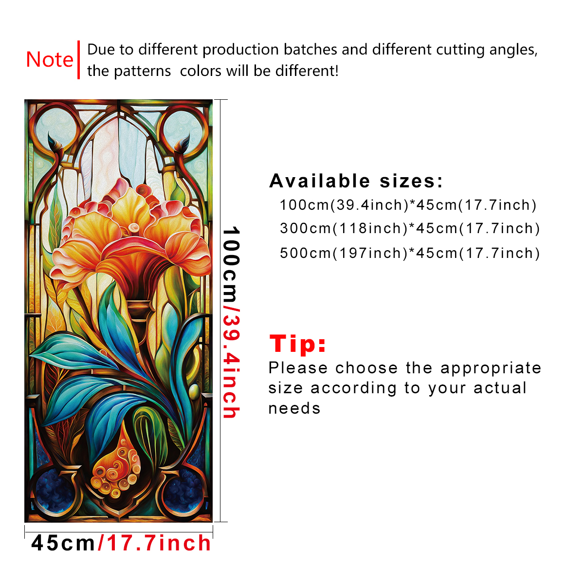 Cross border personalized flowers colored glass film adhesive free insulation static electricity window flowers home bedroom bathroom windows