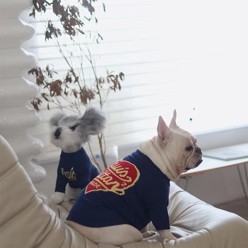 Designer Brand Apparel Winter Clothes with Classic Letter Pattern Cold Weather Knitted Sweater Pullover Warm Dog Coats for Small Medium Dogs A478 5a7