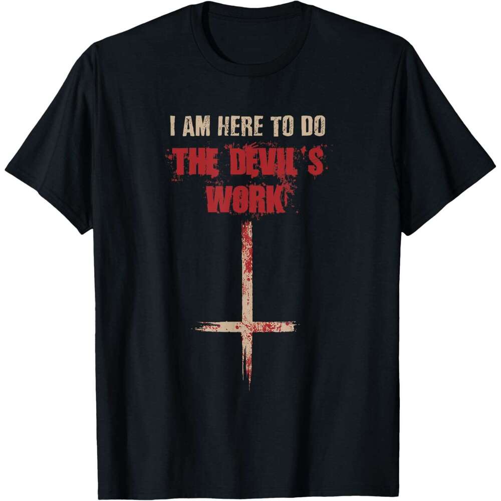 25ss Casual T shirt for Mens Satanic Shirt Gothic Satan Upside Down Cross Occult Satanist T-Shirt Shirts Tshirt Graphic Tee Tops Clothes Short sleeve Free shipping