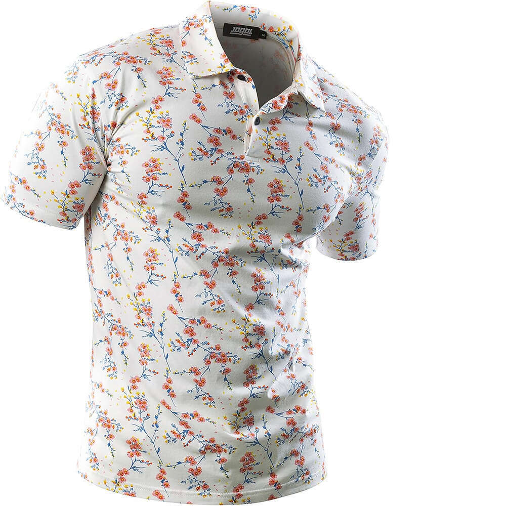 Fashion Mens Polo shirt flowerGolf Shirts Dry Fit Performance Moisture Wicking Printed Summer T-Shirt Polos shirts tshirt Casual tops summer clothes S