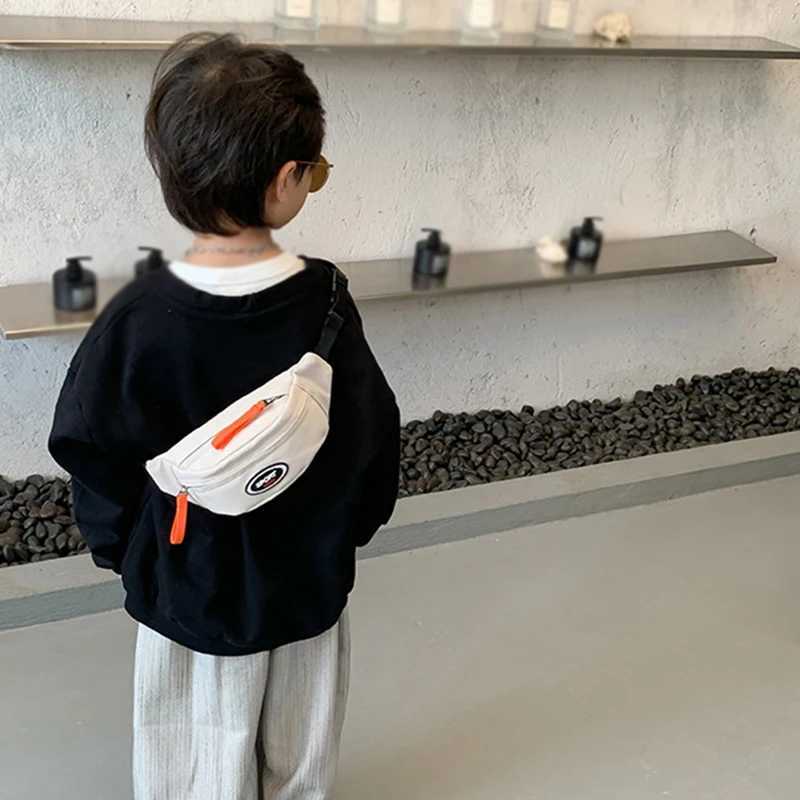 Boys Handsome Chest Bag Korean Kids Trend Messenger Bag Childrens Leisure Shoulder Package Mobile Phone Handbag Girl Fanny Pack Y240809