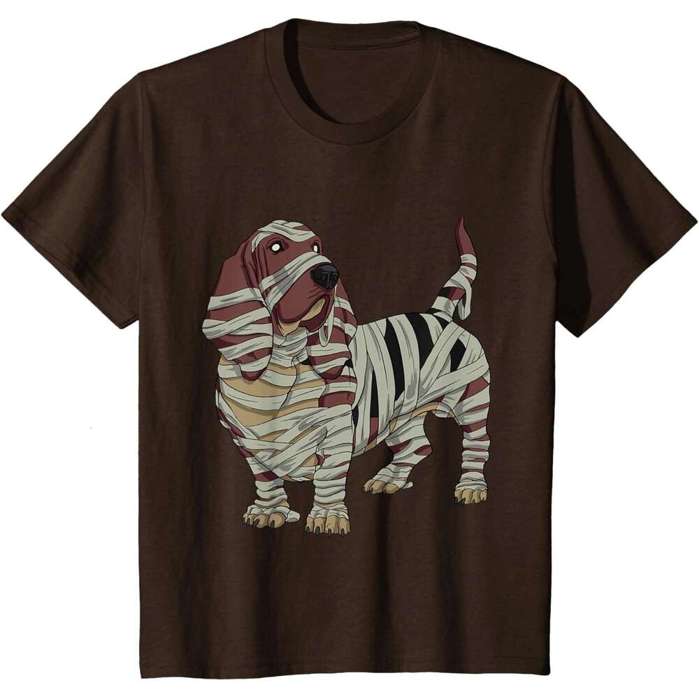 T shirt for Mens Mummy Basset Hound Dog Halloween Shirt Basset Hound Lover T-Shirt Shirts Tshirt Graphic Tee Casual Tops Clothes Short sleeve 2025