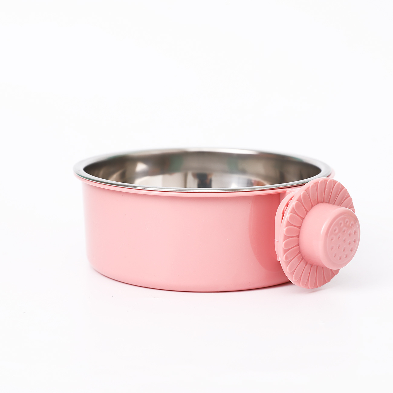 Hanging stainless steel pet bowl, cat bowl, anti knock, thickened fixed dog bowl, feeding and drinking water hanging bowl