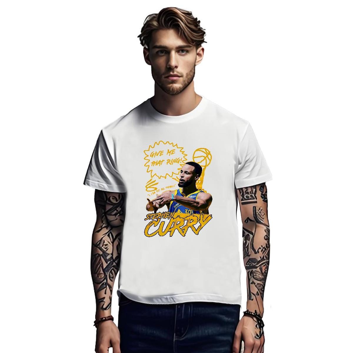 Free Shipping Men Clothes T-Shirt Basketball 230g Pure Cotton Crew Neck Anime Printing Street T Shirts Men Black White 2024 New Tee Shirt