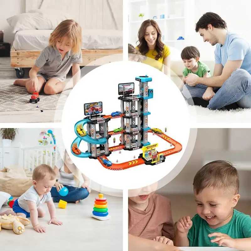 Parking Garage Toy Race Car Ramp Track Toy Playset Preschool Car Games Vehicle Playsets Christmas Birthdays Gifts For Boys Girls Y240809