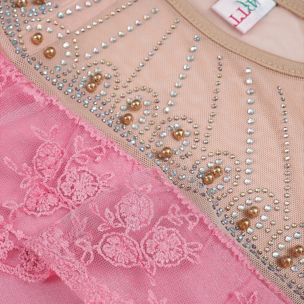 Work Dress for Women Office Elegant O Neck Full Sleeve Diamond Lace Patchwork Front Split Mid Calf Professional Office Dress OL 240809