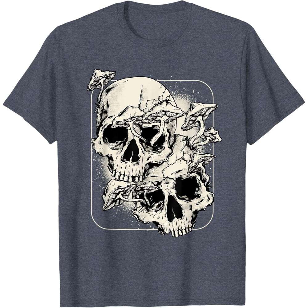 Halloween T shirt for Mens Skull Mushroom Shirt Goth Morel Mushroom Art Emo T-Shirt Shirts Tshirt Graphic Tee Casual Tops Clothes Short sleeve 2025