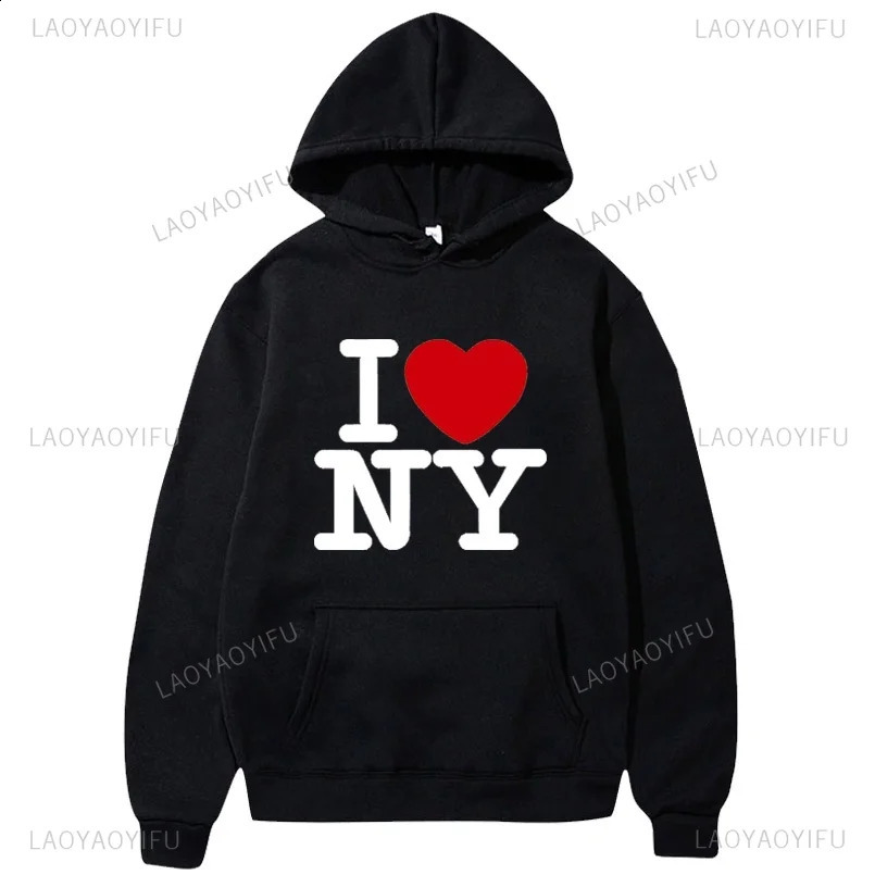I Love NY Fashion Pritned Hoodies Men Women Casual Hooded Korean Style Spring Autumn Streetwear Pullover Unisex Sweatshirts 240810