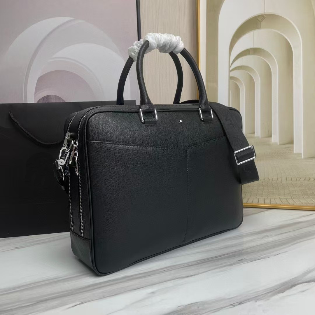 10A High Quality 7018-1 Men's Briefcase Crossbody Bag Designer Bag Luxury Business Tote Bag Laptop Bag Spanish Cowhide Leather Handbag Formal Shoulder Bag Moot blaac