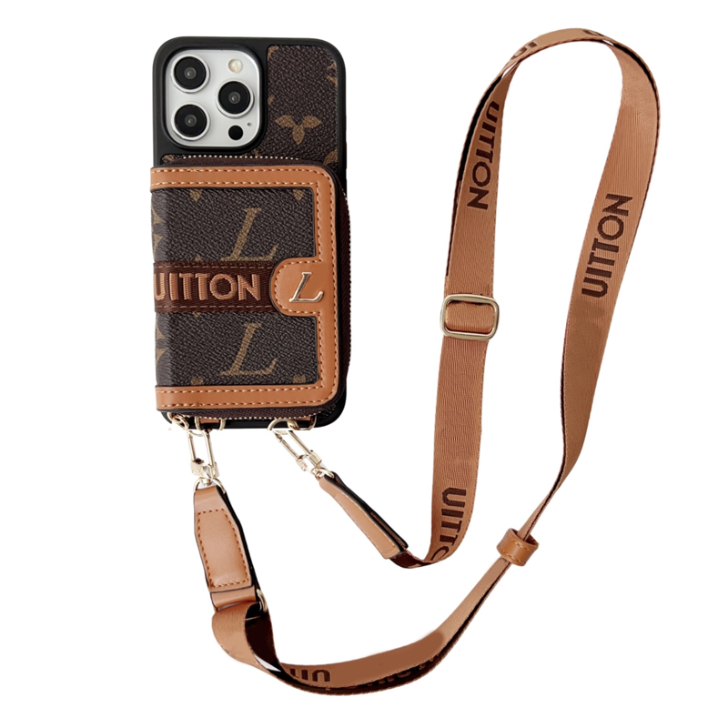 Crossbody iPhone Case for iPhone 15 14 13 12 Pro Max Leather Luxury Designer Wallet Phone Case 15 14 Plus for Women Men strap lanyard Wallet Cover with Card Holder