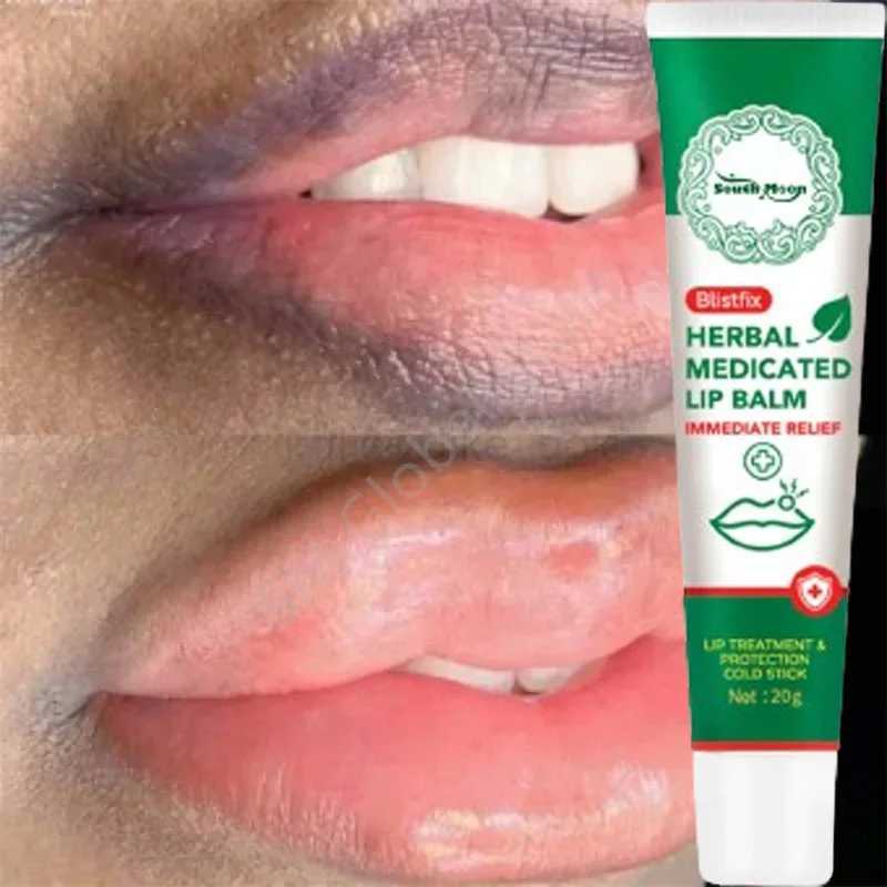 Herbal lipstick for cold sore treatment Lip repair Anti wrinkle anti dry crack exfoliating scrub moisturizing lipstick W240810