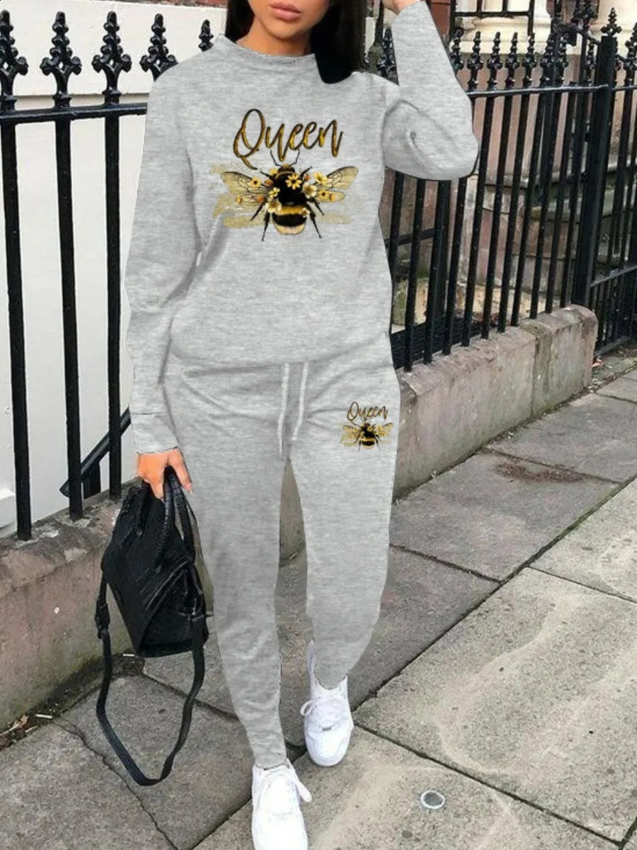 LW Plus Size Woman Tracksuit Two Piece Set Letter Print Pants Set Pullovers Sweatshirts Female Jogging Woman Clothing Sports Sui 240810