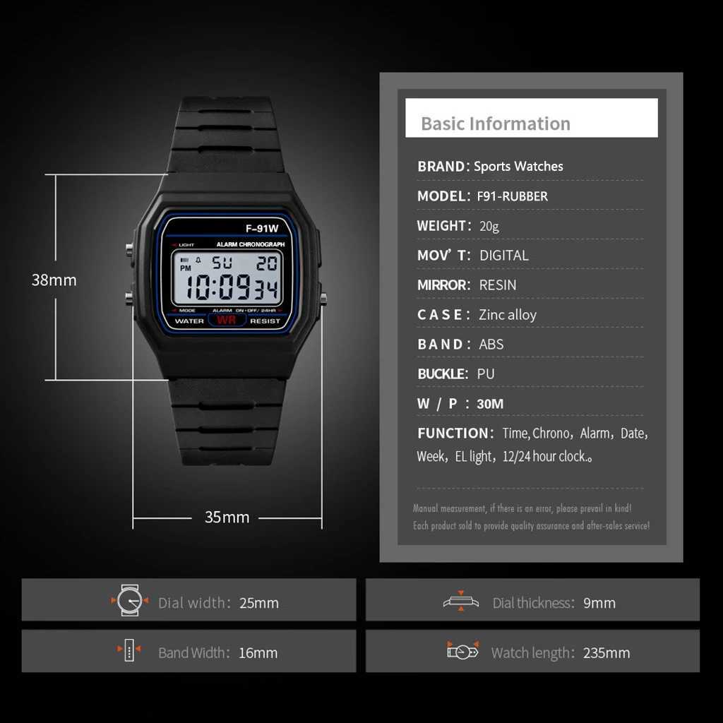 F91 Luxury Men Analog Digital Watches Kids Women Military Armys Sport LED Waterproof Wrist Children Clock relogio infantil Y240809