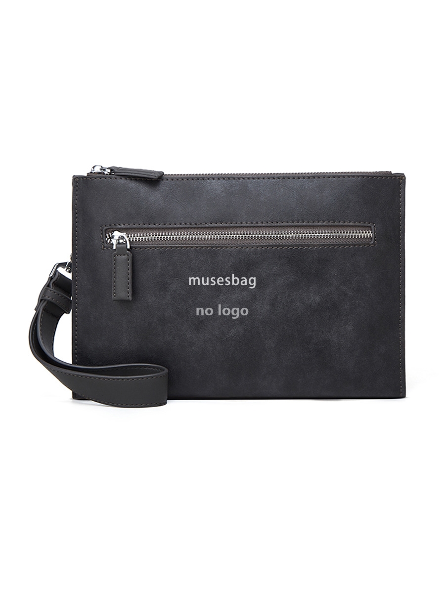 New men's grab bag Crazy horse print grab bag soft surface waterproof business mobile phone bag underarm bag span coin wallet