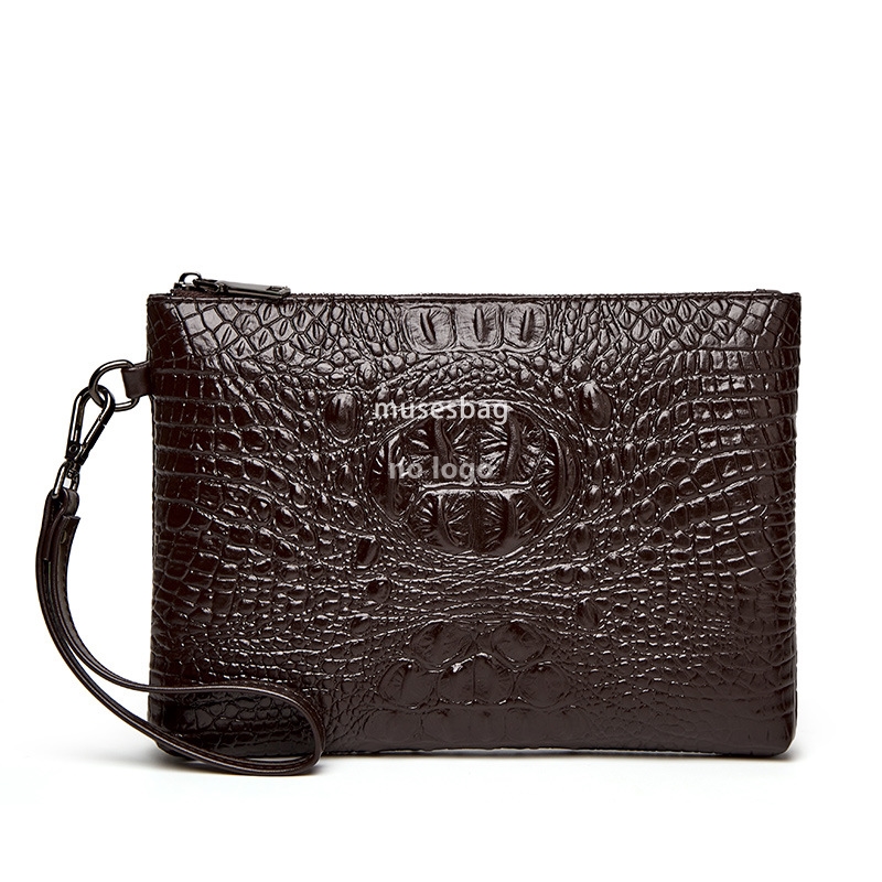 New PU material men's crocodile print clutch bag storage bag youth large capacity official bag clutch bag