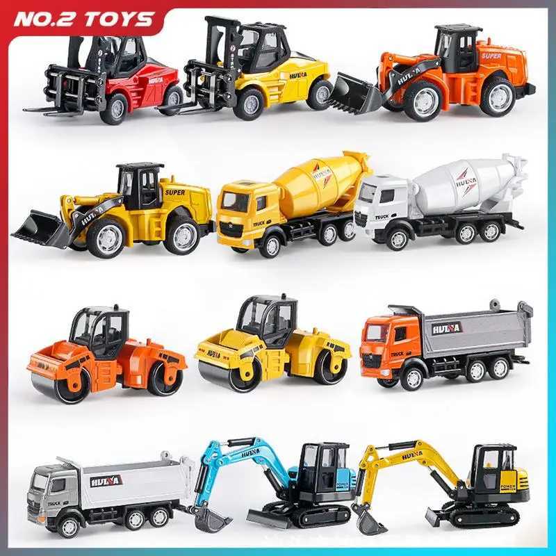 Free shipping HUINA 1 80 Construction Alloy Diecast Car Model Forklift Roller Dumper Excavator Engineering Agitator Truck Toy Collection Gift