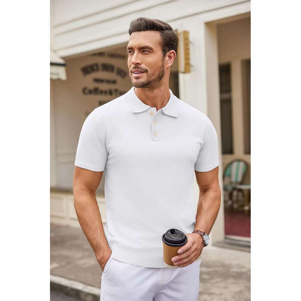 Fashion Mens Polo shirt Mens Short Sleeve Button Down Polo Shirt Classic Golf Shirts Polos shirts tshirt Casual tops summer clothes Short sleeve Free 