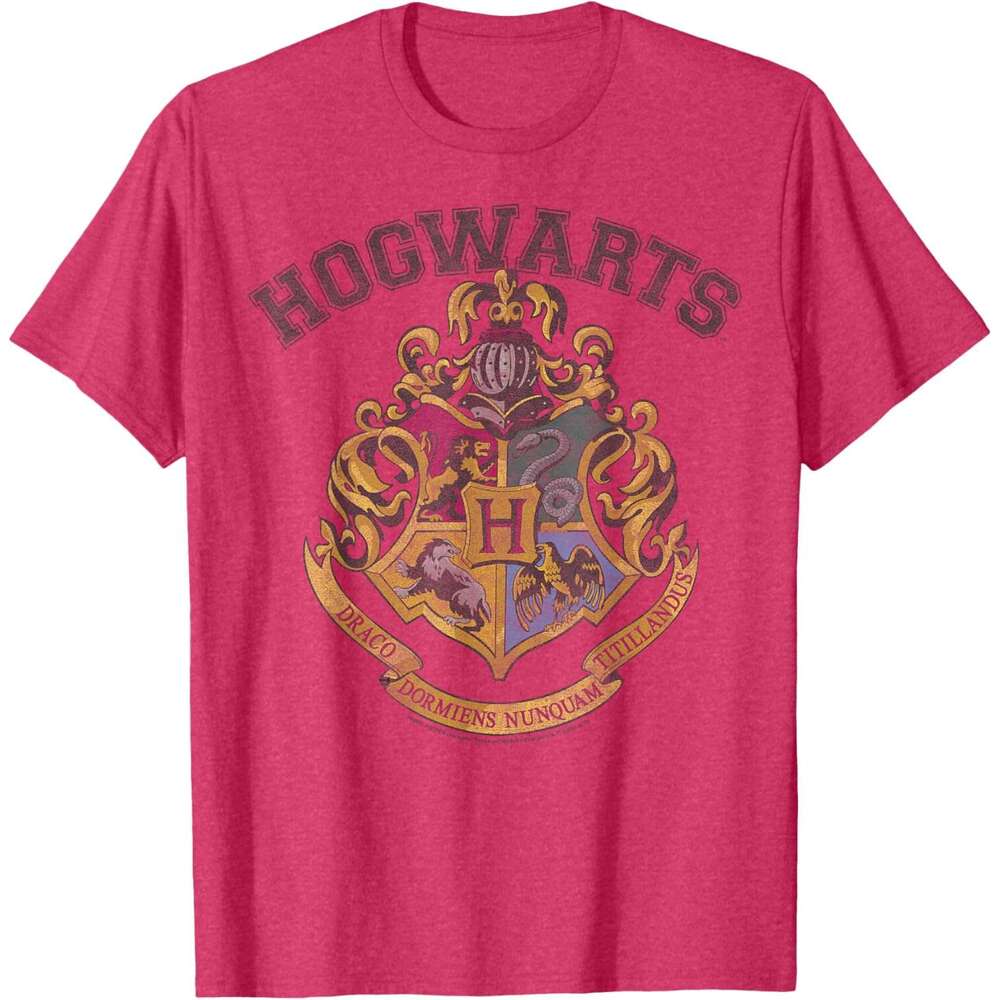 25ss Casual T shirt for Mens Hogwarts Vintage Crest Short Sleeve T-Shirt Shirts Tshirt Graphic Tee Tops Clothes Free shipping