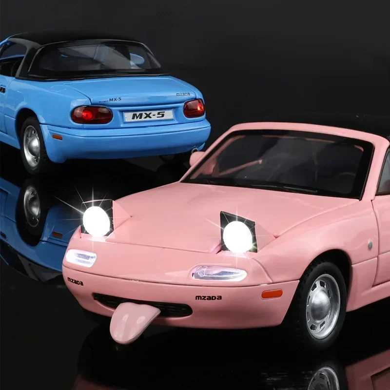 Free shipping Silation 1 24 Mazda MX5 MX-5 Alloy Die Cast Car Model Sound and Light Pull Back Childrens Toy Collectibles Birthday gift