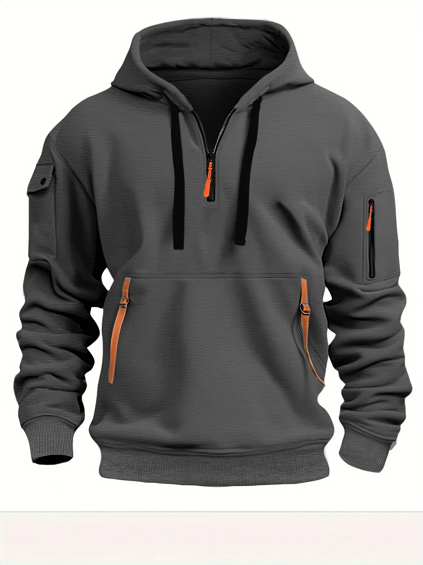 highquality cotton shoulder hooded sweatshirt mens and womens plus size loose zipper fashionable 240809