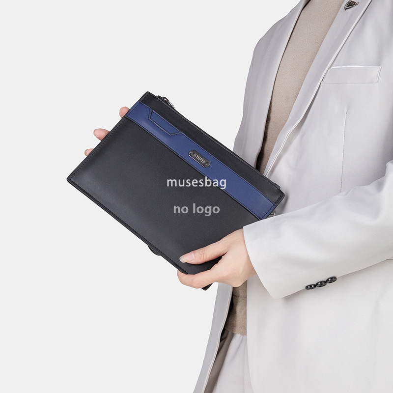 New PU material large capacity men's hand bag fashion simple hand bag business clip bag underarm bag
