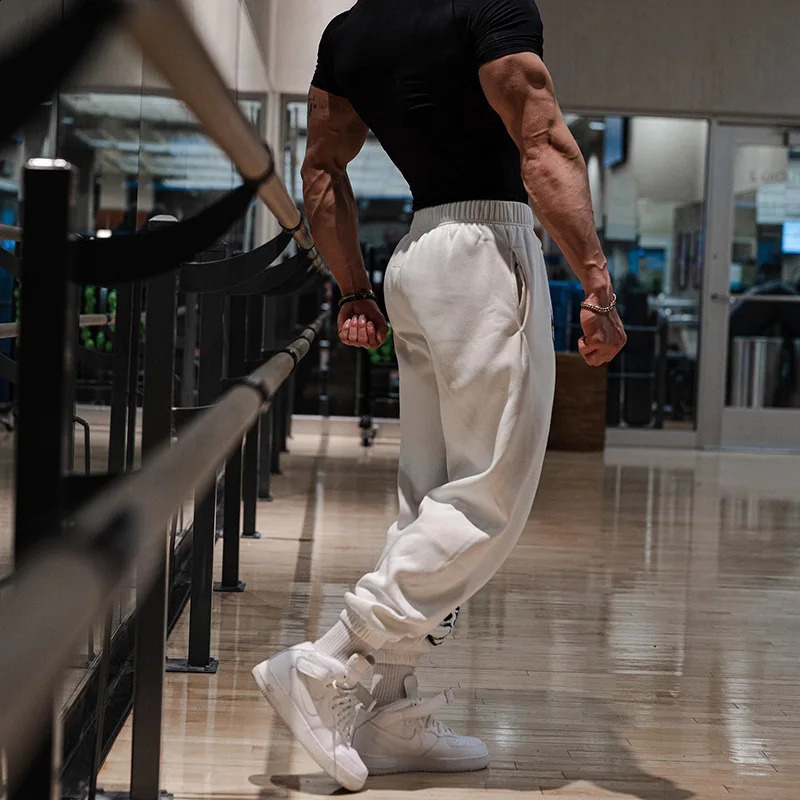 Autumn Cotton Casual Pants Men Joggers Gym Fitness Sweatpants Running Trousers Male Training Sportswear Bottoms Black Trackpants 240810