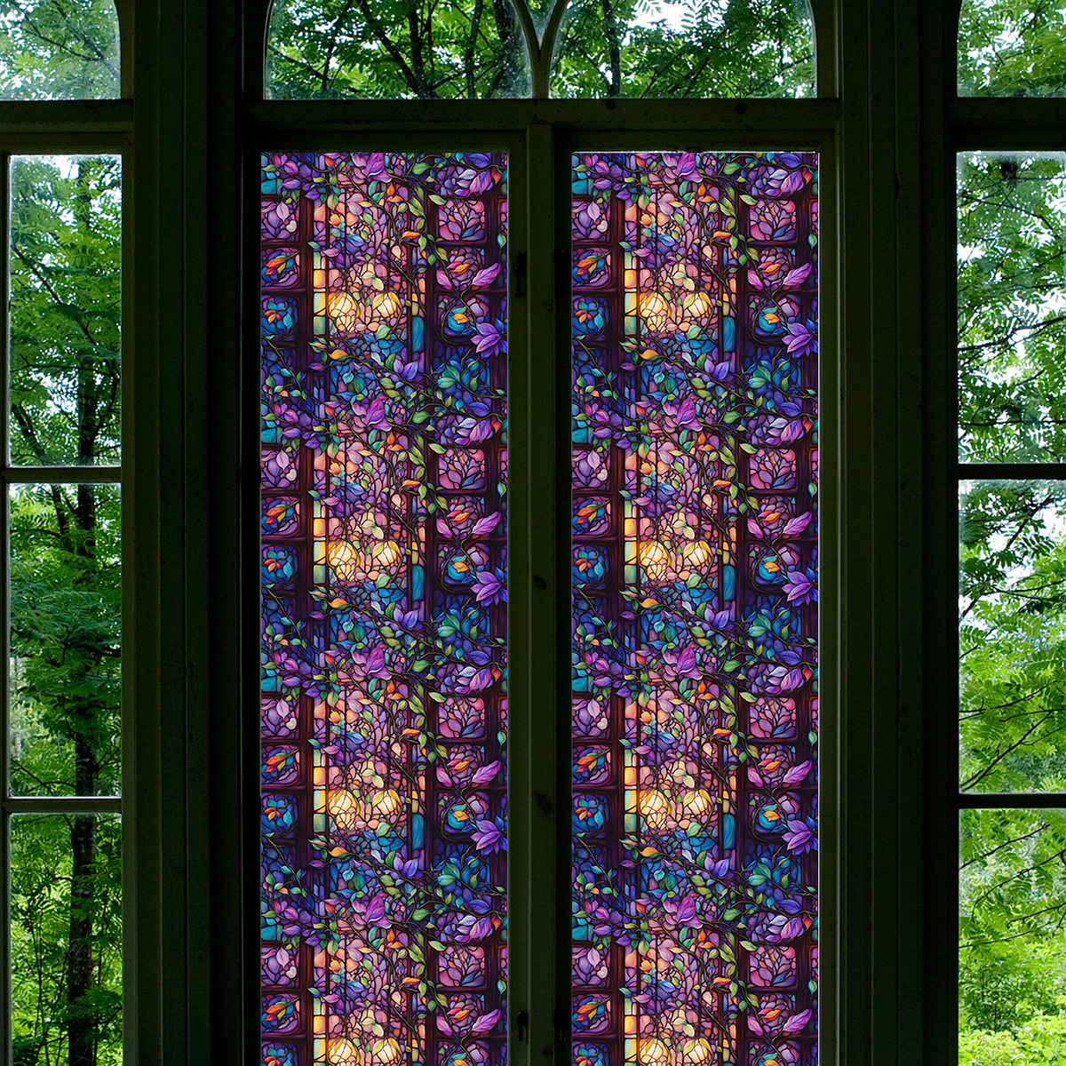Suitable for home bathroom doors and windows 3D colored glass film glass stickers
