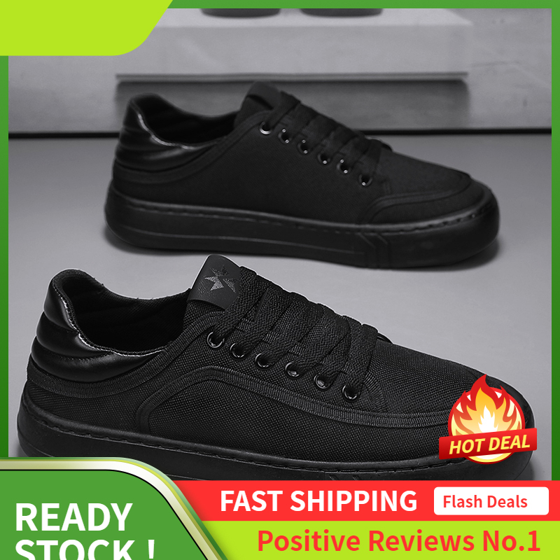 Ddmyoutdoor NN Canvas Pure Black Wear Resistant Thick Sole Versatile Breathable Casual Work Outdoor Shoes