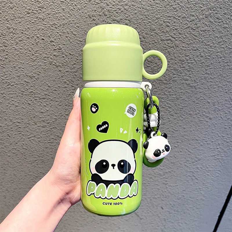 Panda series fashionable handle thermos with built-in pouring cup lid independent red panda pendant water cup dual drinking cupCL240809