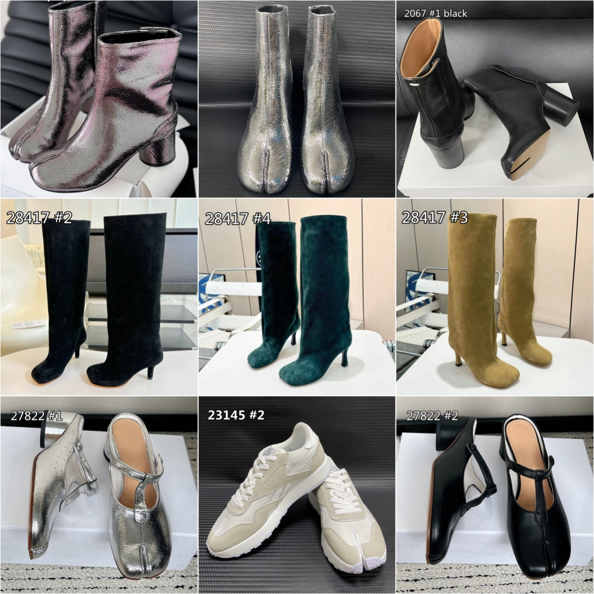 Ta bi Boot Split toe Square toe Chunky High Heel Women Boots Leather Fashion Autumn Womens Shoes XX6612