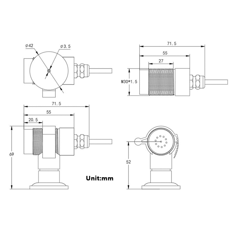 Ozone transmitter without display environmental sensors intelligent monitoring toxic and hazardous conventional gas monitoring