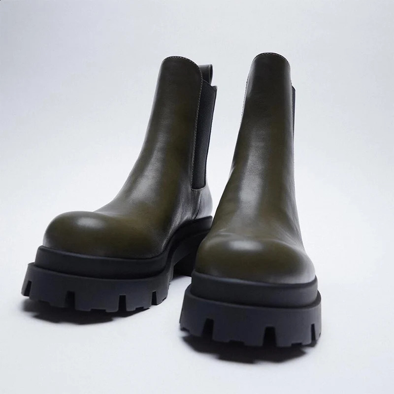 Women Chelsea Boots Feamle Autumn Winter Ankle Boots Women Thick Bottom Platform Shoes Ladies Knitted Fashion Short Boots 240810