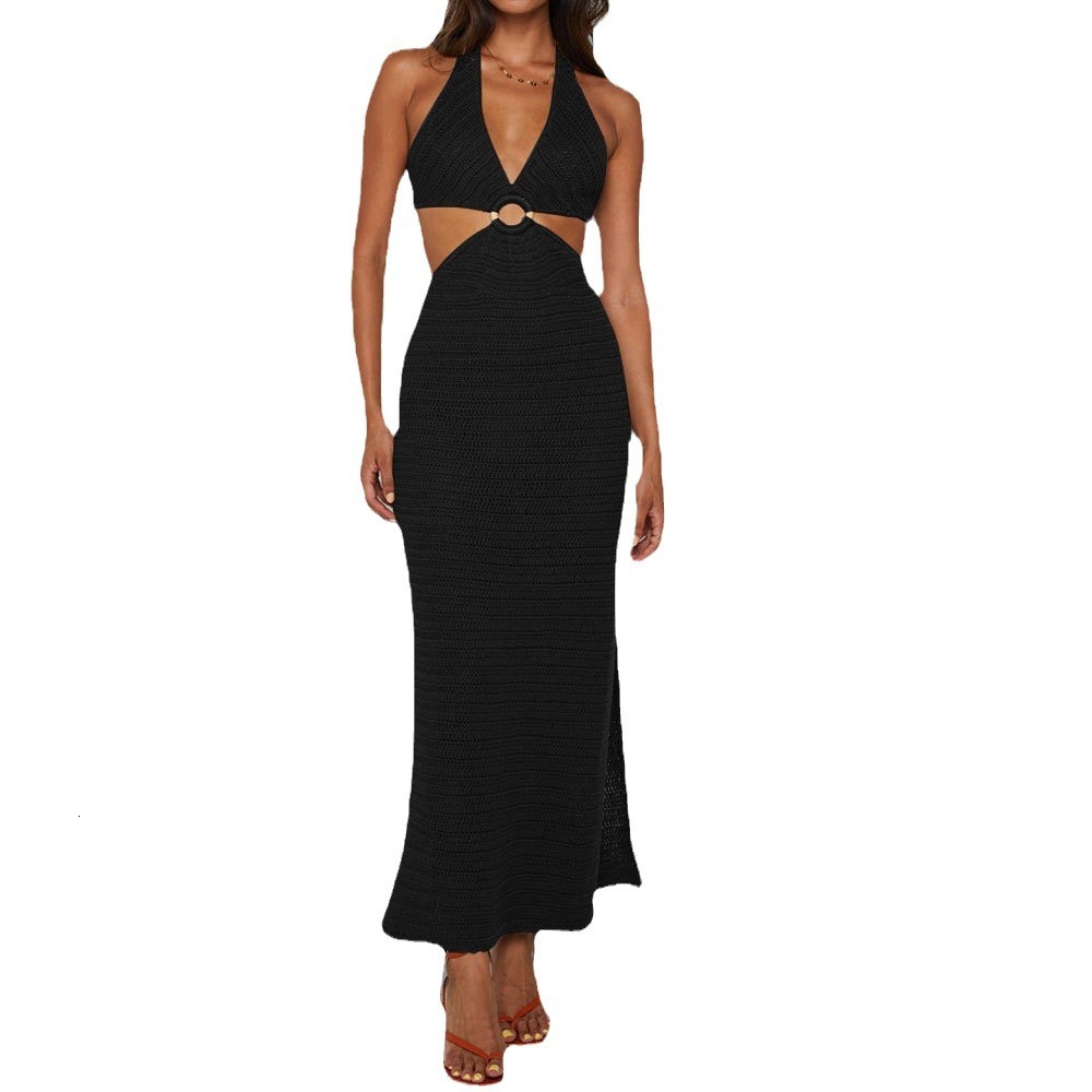 Swimwear Cover-up Bikini Jacket New V-neck Open Waist Back Lace Up Beach Skirt